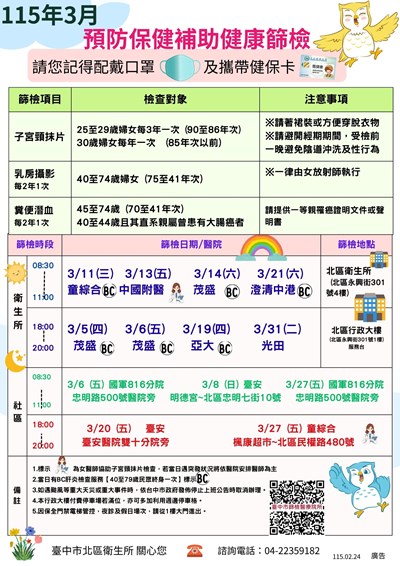 115年3月 婦篩海報